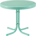 Griffith Retro Metal Outdoor Side Table - Weather Resistant Aqua