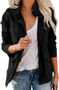 Women's Fall Stand Collar Zip Up Military Cotton Utility Jacket