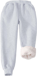 Flygo Fleece Joggers for Kids - Warm Sherpa Lined Pants