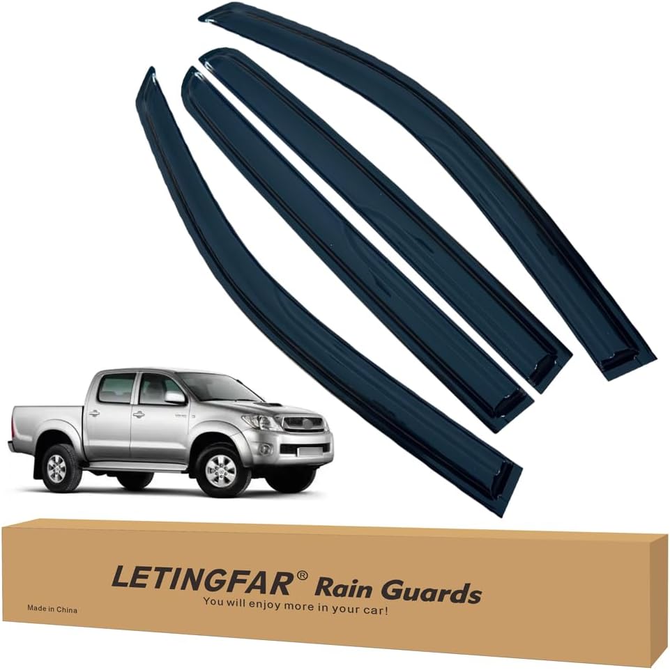 Window Visors Rain Guards for Toyota Hilux Double Cab 2005-2015