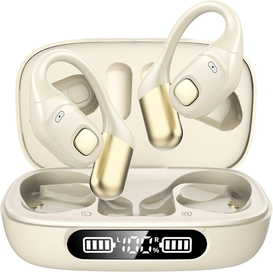 Ultra-Light Open Ear Earbuds: 80H Playtime & Fast Charging