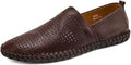 Men's Genuine Leather Loafer Slip On Soft Walking Perforated Shoes