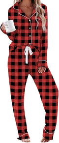 Women's Modal Jersey Pajama Set Long Sleeve Button Down - Soft Fit