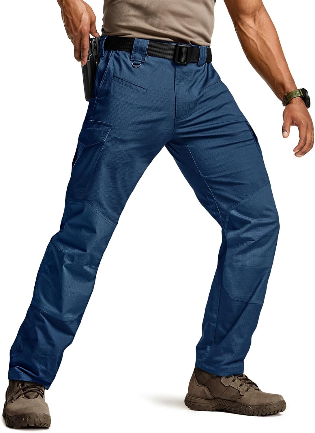 CQR Men's Flex Ripstop Tactical Pants for Outdoor Activities