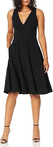 Dress the Population Women's Catalina Solid Sleeveless Midi Dress