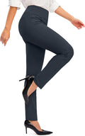 Womens High Waist Dress Pants with 4 Inseam Lengths - Slim Work Fit