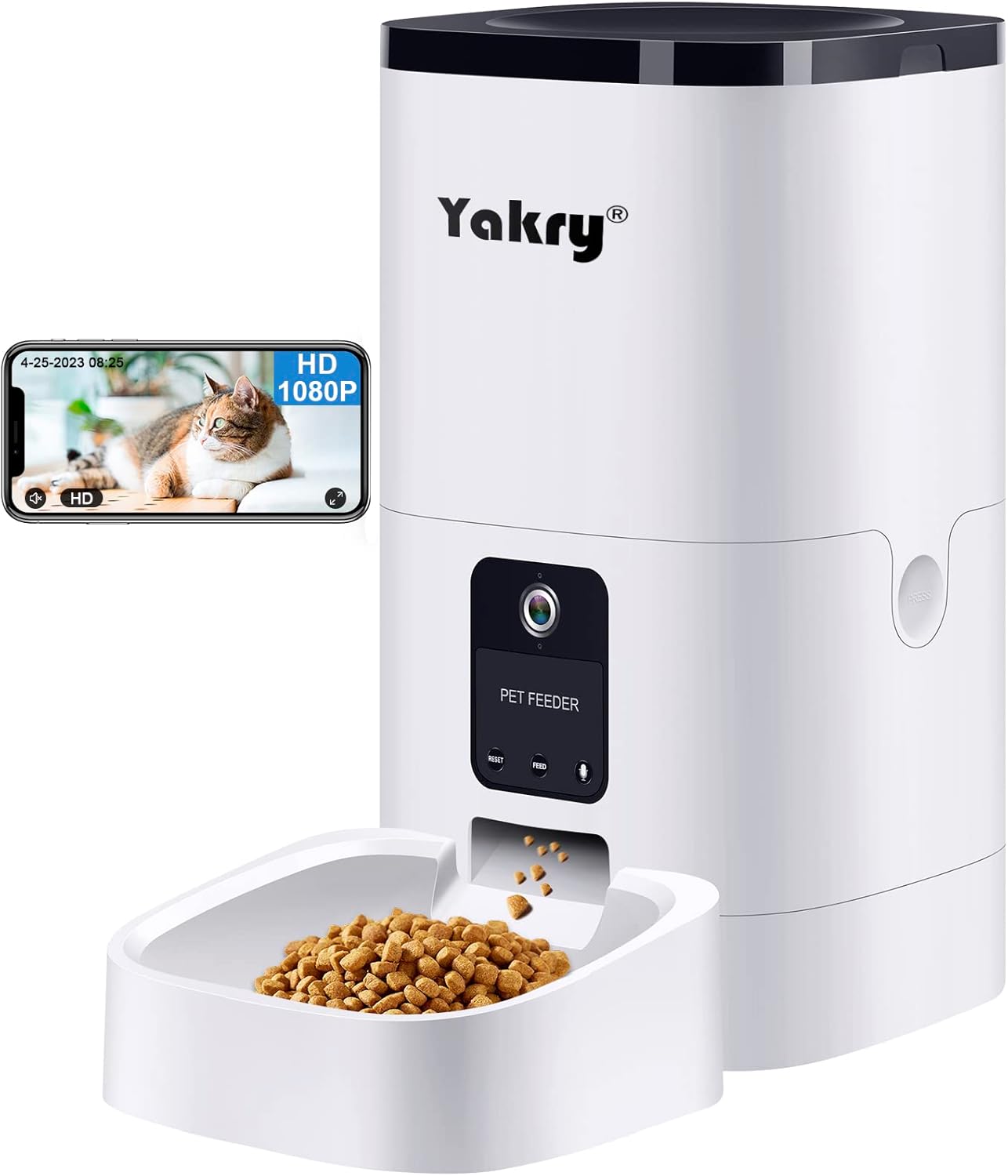 Yakry Smart Pet Feeder: HD Cam, Night Vision, App Control