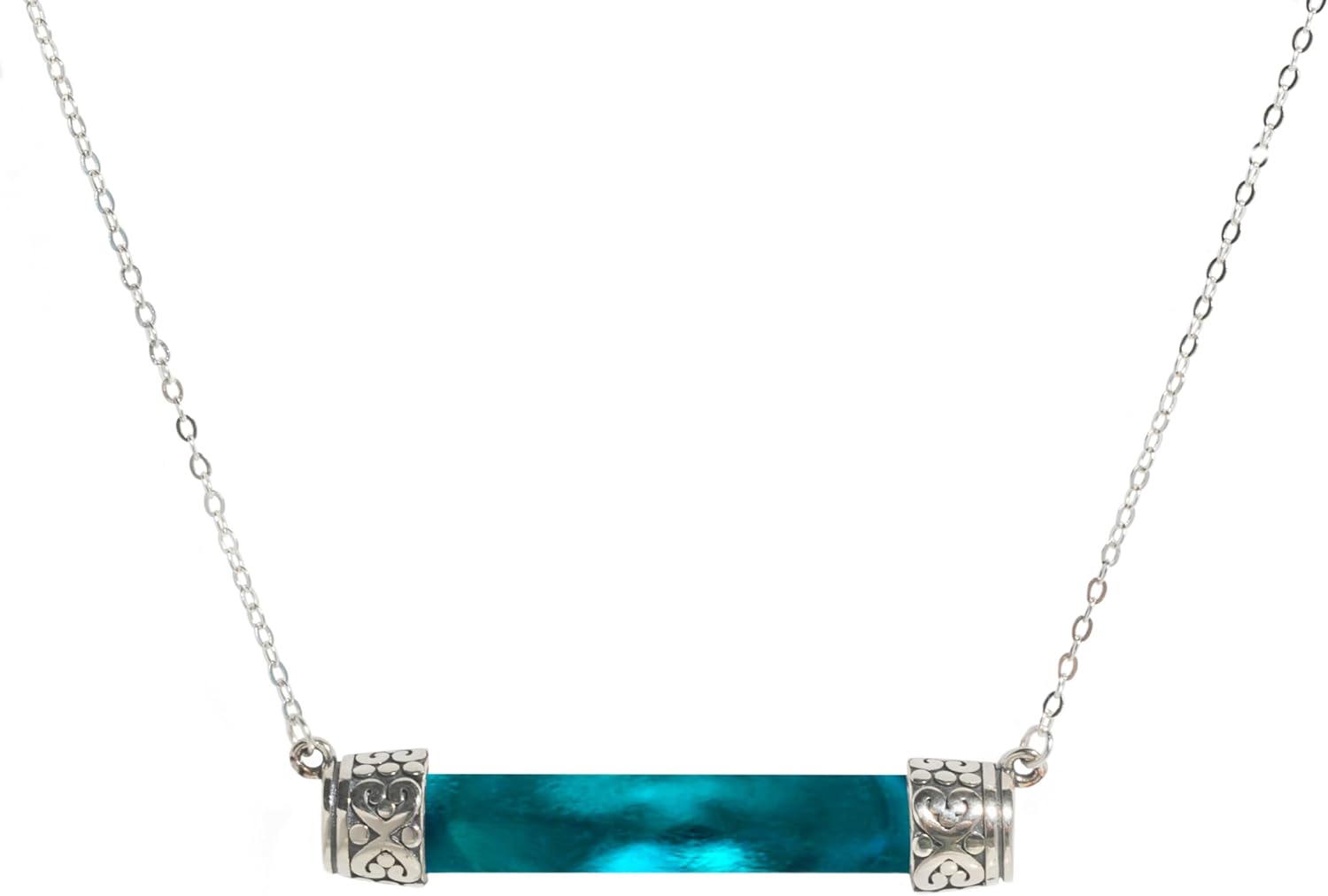 Handmade Bottoms Up Necklace with Vintage Glass and Silver