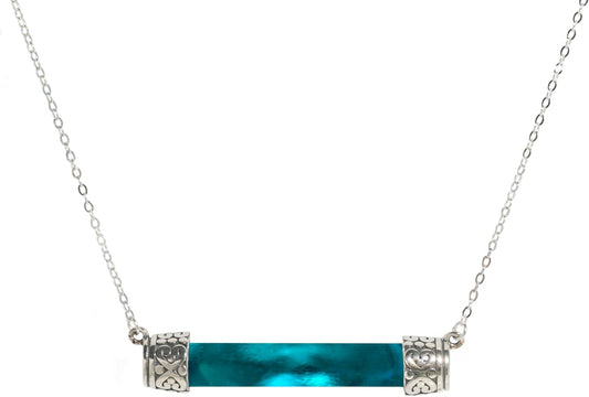 Handmade Bottoms Up Necklace with Vintage Glass and Silver