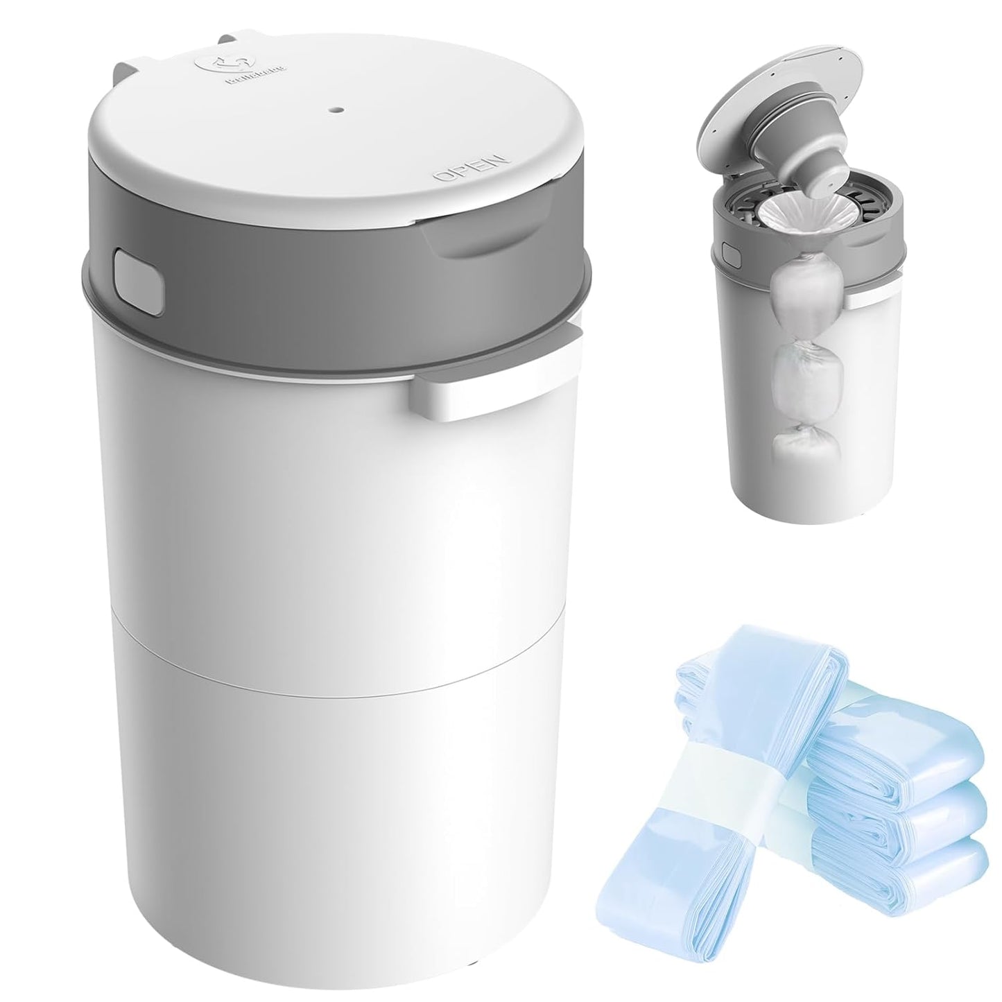 Bellababy Diaper Pail with Double Odor Locking for Nursery