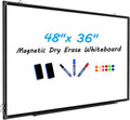 Magnetic White Board 48x36 in Wall Mount Dry Erase - Durable Frame