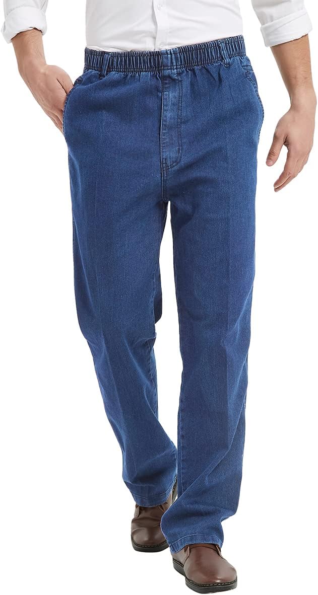 IDEALSANXUN Mens Elastic Waist Jeans for Comfort and Style