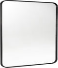 Black Metal Framed Bathroom Mirror for Wall - Brushed Matte Black