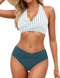 Sopliagon Women's Halter Twist Front Bikini Set - Flattering V-Cut