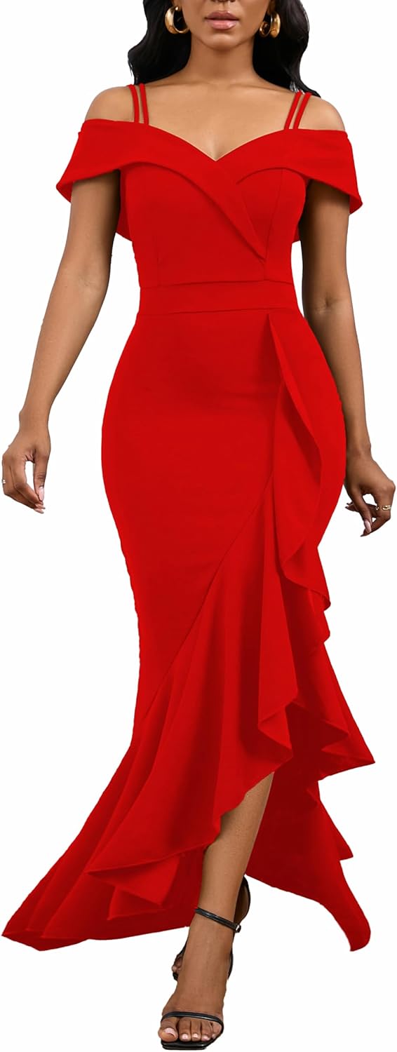 Elegant One Shoulder Sleeveless Bodycon Dress for Parties and Events