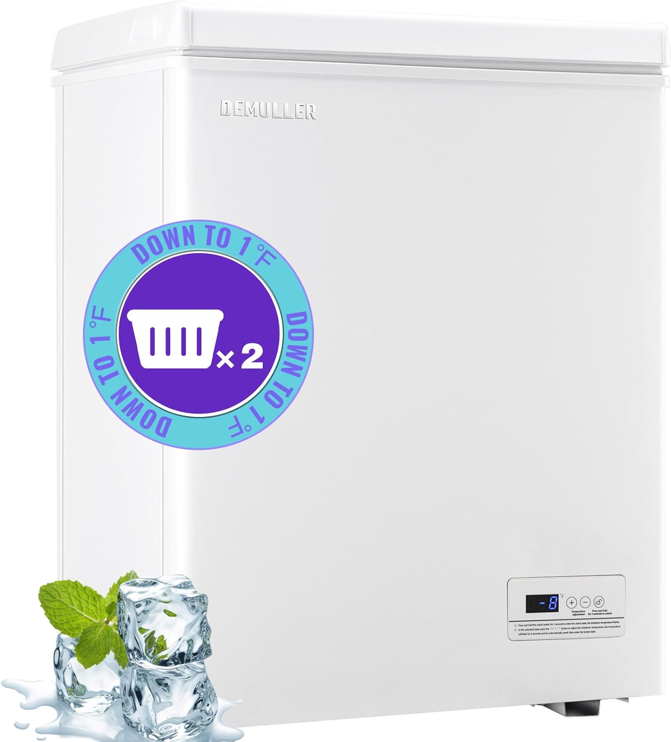 Compact Deep Freezer 4.0 Cubic Feet with Electronic Panel