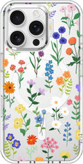 MOSNOVO Case for iPhone 16 Pro - Clear Botanical Floral, Shockproof