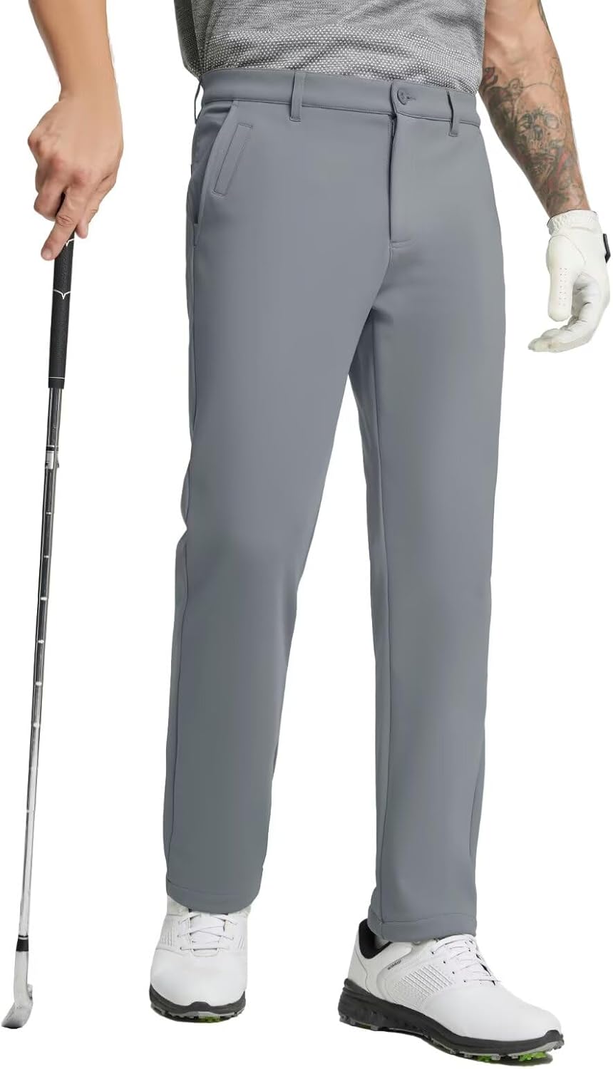 M MAELREG Golf Fleece Lined Pants for Winter Outdoor Activities