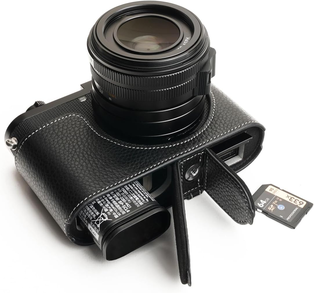 Handmade Genuine Leather Half Camera Case for Leica Q2 Black