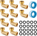 Garden Hose Elbow Connector 90 Degree Solid Brass - Relieves Hose