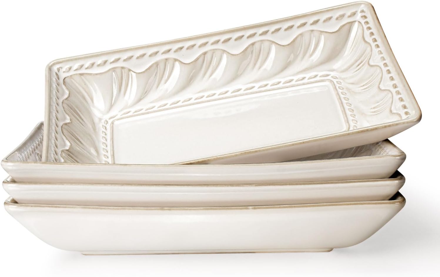 Artena Ceramic 8.25 Inch Rectangle Salad Plates Set of 4