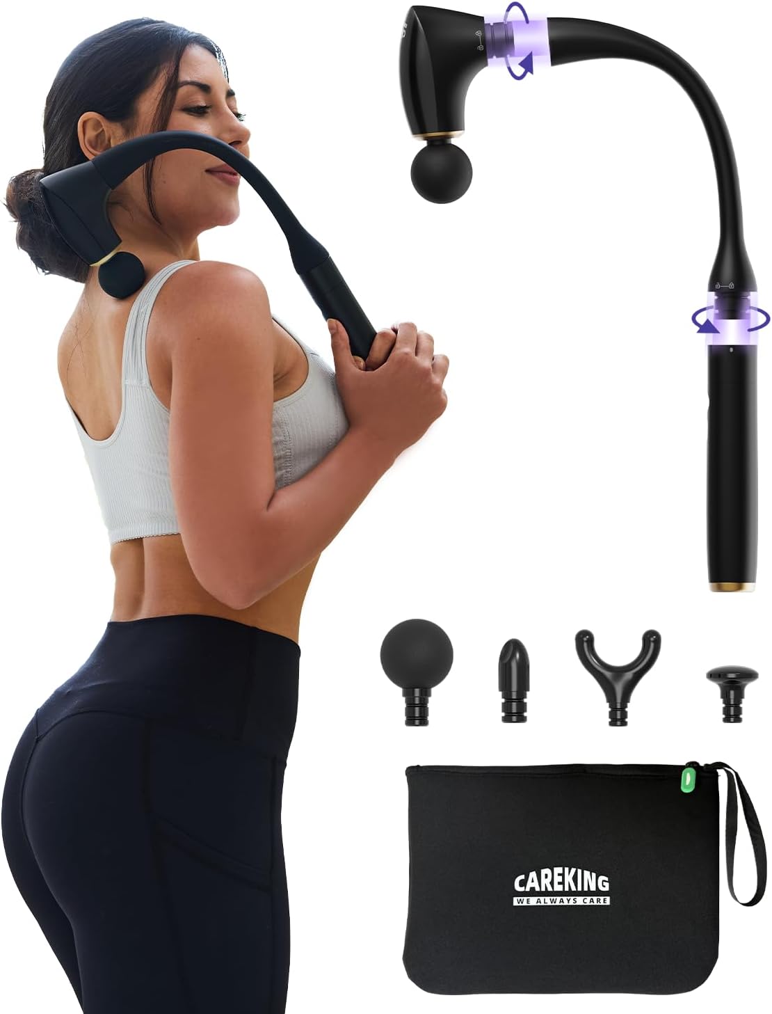 2-in-1 Detachable Percussion Massage Gun for Pain Relief