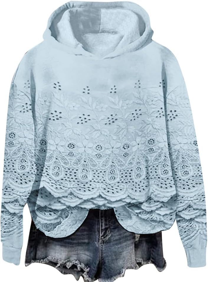 Cozy Floral Embroidery Hoodie for Fall/Winter