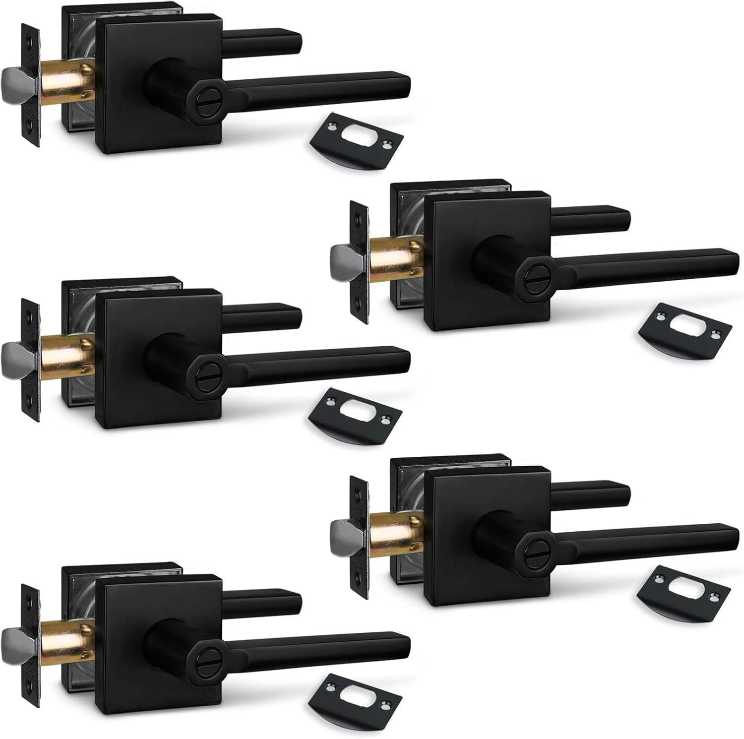 Privacy Door Lever for Bathroom and Interior Doors in Black