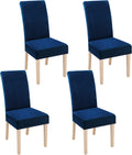 Smiry Velvet Stretch Chair Covers Set of 4 - Soft Fit Dining