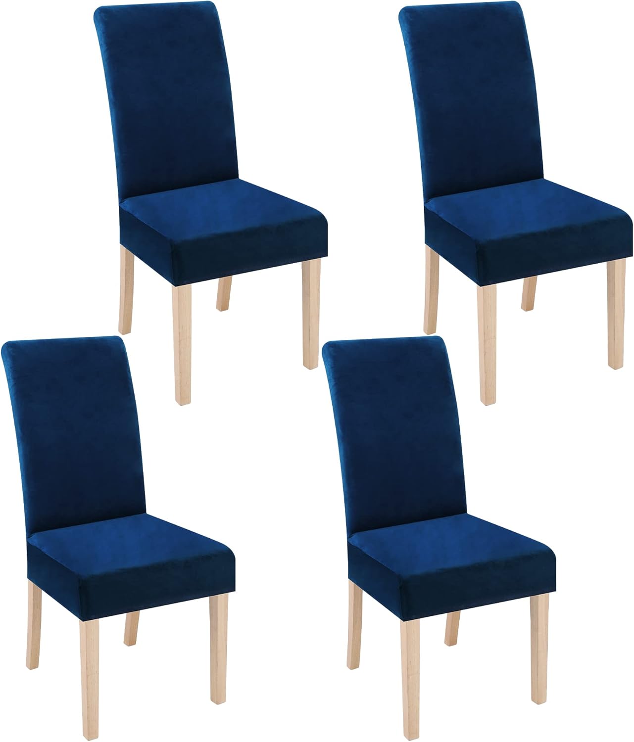 Smiry Velvet Stretch Chair Covers Set of 4 for Dining Room