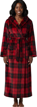 Soft Plush Bathrobe for Women with Hood by Alexander Del Rossa