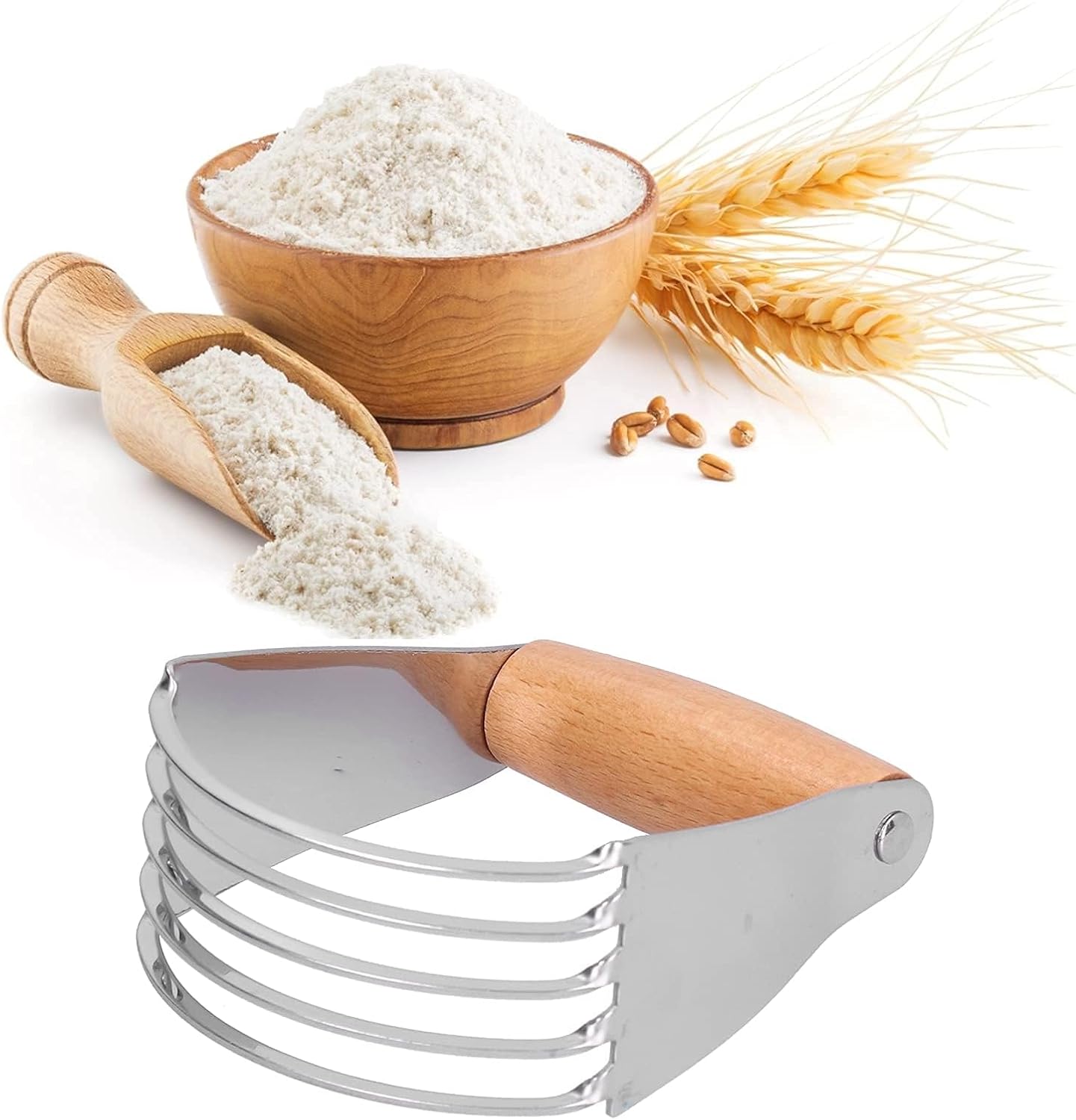 Beufee Stainless Steel Dough Blender - Effortlessly Mix & Cut