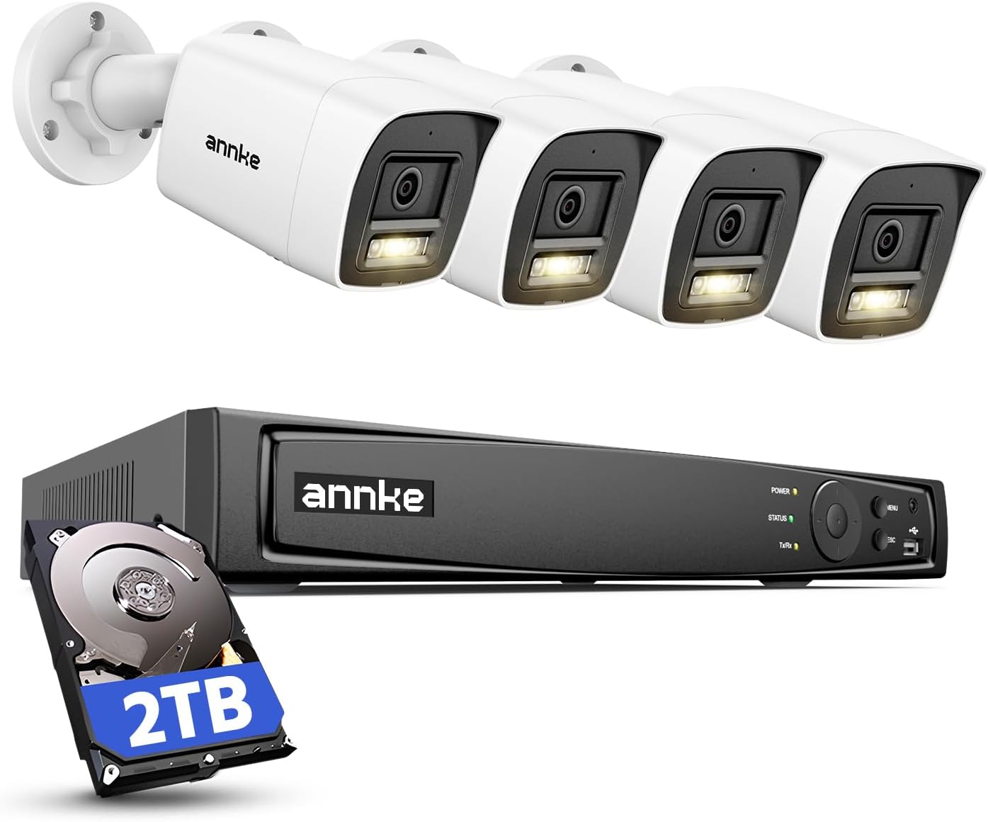 12MP Security Camera System with Color Night Vision and AI Detection