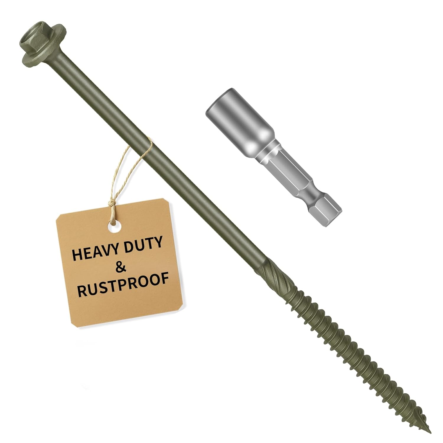 Timber Screws #14 x 10 inch Heavy Duty Wood Screws for Outdoors