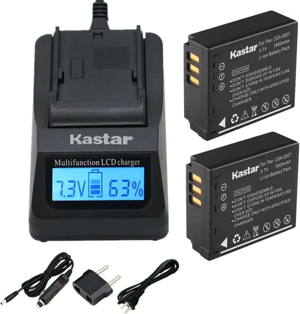 Kastar Ultra Fast Charger and Battery for Panasonic Lumix Cameras