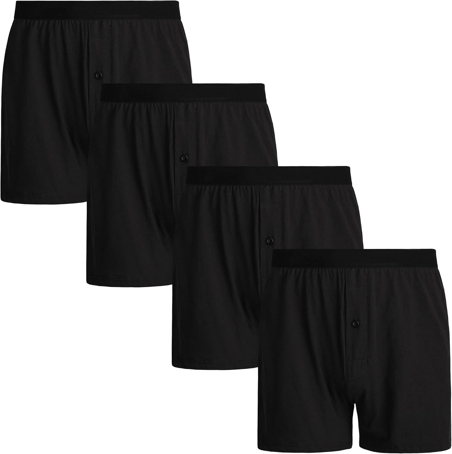 INNERSY Men's Boxer Shorts Loose Fit Soft Cotton Boxers 4 Pack