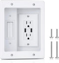 Cord Hider Wall with Dual AC Outlets & Dual USB-A Ports - TV Wire
