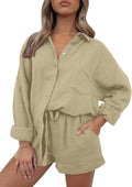 AUTOMET 2 Piece Lounge Set for Women - Oversized Shirt & Shorts very