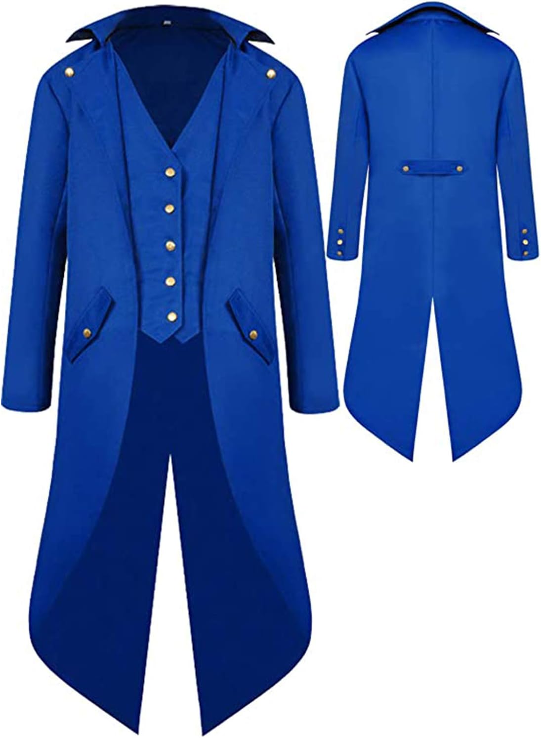 BITSEACOCO Mens Gothic Medieval Tailcoat Jacket for Cosplay