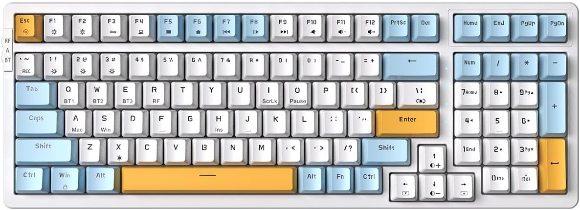 Wireless Mechanical Keyboard with Triple Mode Connectivity Options