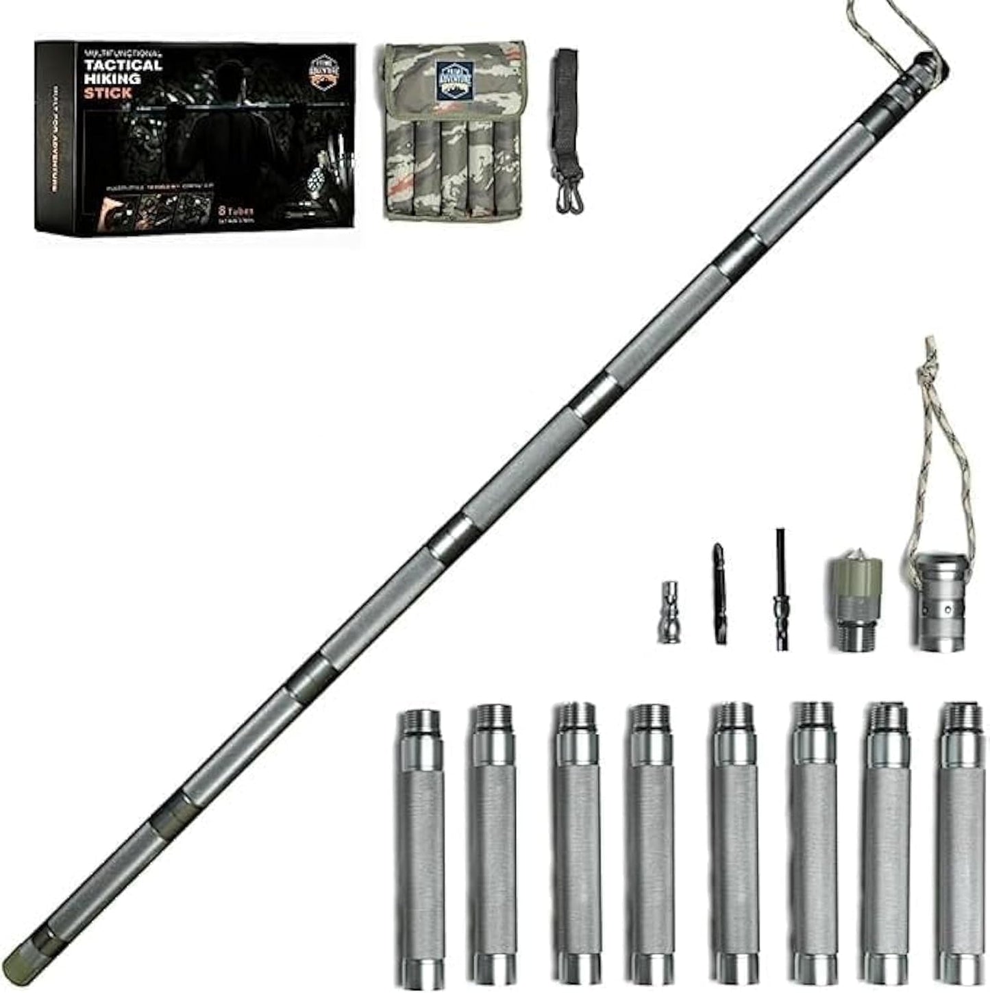 Prime Adventure: Collapsible 15-in-1 Tactical Hiking Stick