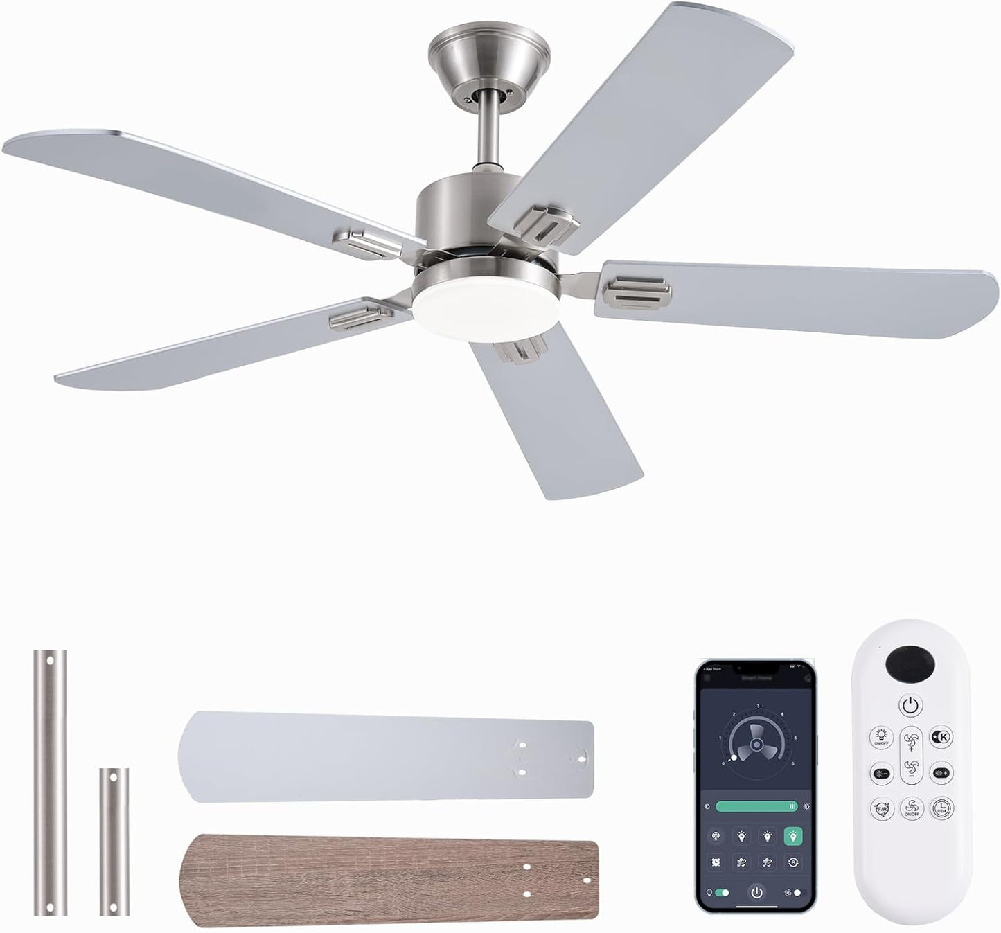 52inch Ceiling Fan with Lights and Remote Control for Modern Homes