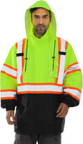 Hi Vis Rain Jacket for Men Yellow with Black Bottom - Class 3 Safety