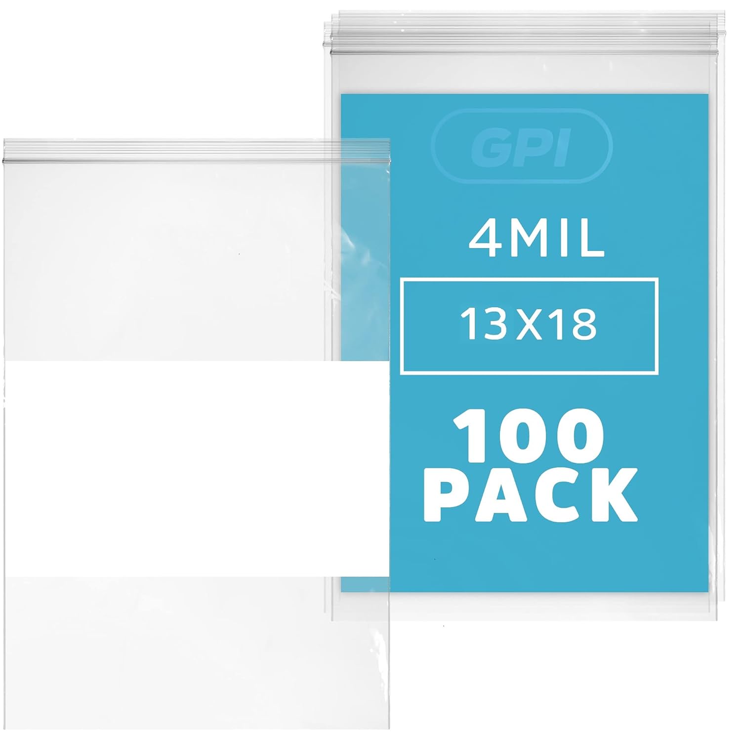 Heavy Duty Clear Plastic Reclosable Freezer Zip Bags - 100 Pack