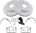 TRQ Front Brake Pad & Rotor Kit Slotted X Drilled - Performance