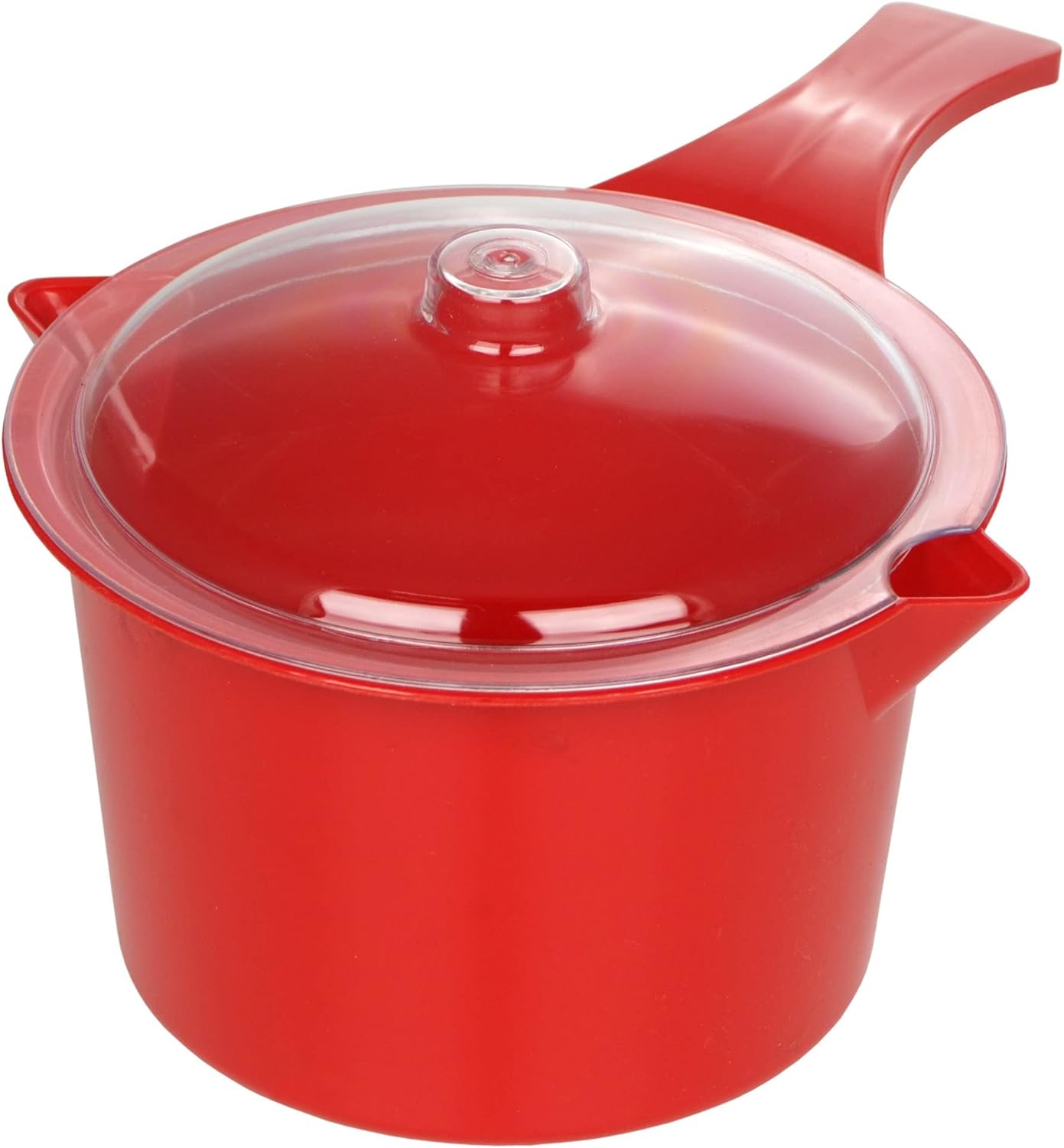 Versatile Red Pot: Microwave Safe Cooker & Steamer - BPA Free 29 oz.