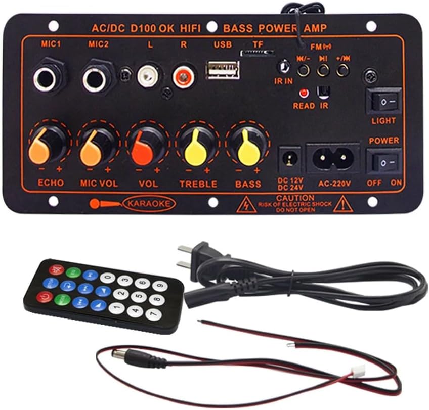 Geuxe Bluetooth Amp: Dual Mic Support, MP3 Player, US Plug