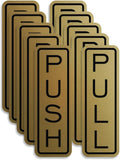 Classic Vertical Push Pull Door Signs - Brushed Gold Medium Pack