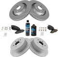 TRQ Front and Rear Performance Brake Pad & Rotor Kit - Ceramic Stop