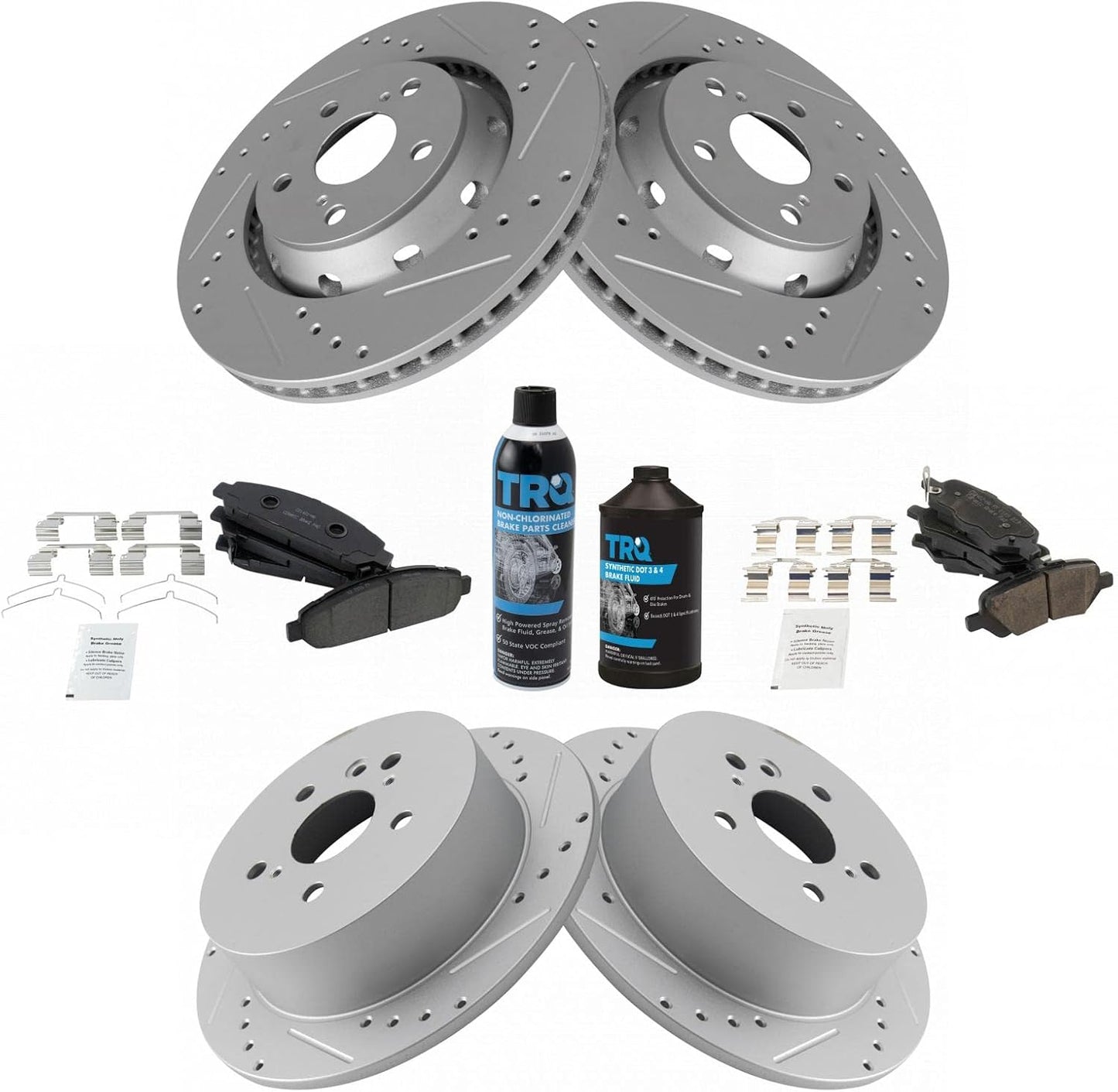 TRQ Performance Brake Pad & Rotor Kit for 2009-2015 Toyota Venza